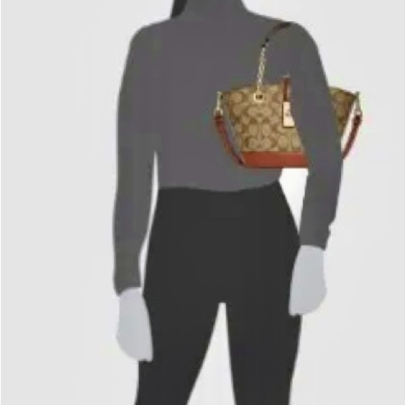 COACH Lane Bucket Bag In Signature Canvas - Gold/ Khaki Multi - C8597- NWT. - Picture 5 of 6